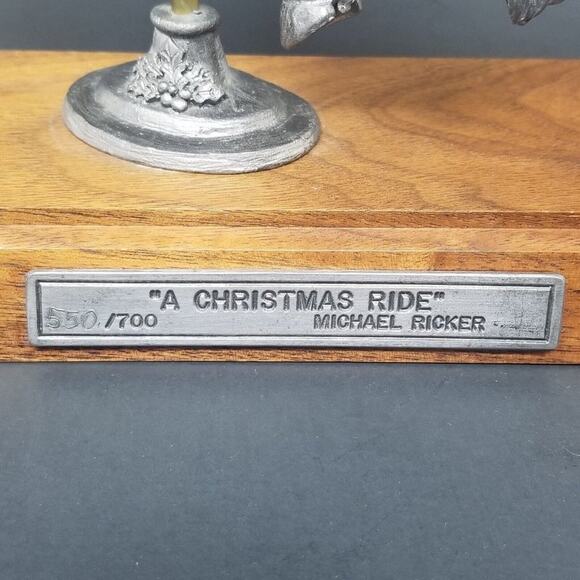Santa Michael Ricker Pewter Gallery Collection Santa Riding Christmas - Picture 2 of 5
